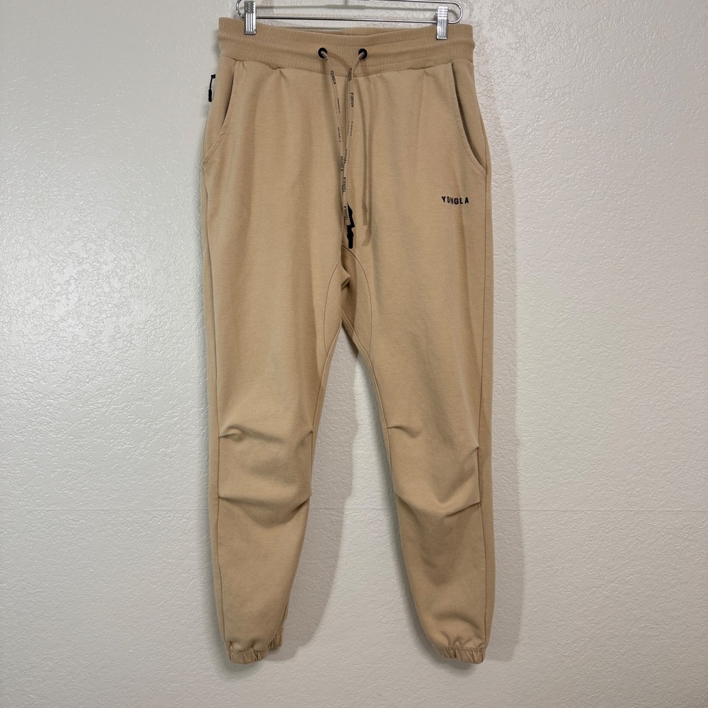 YoungLA Joggers Mens XL Tan Fleece Sweatpants Gym Lounge Comfort